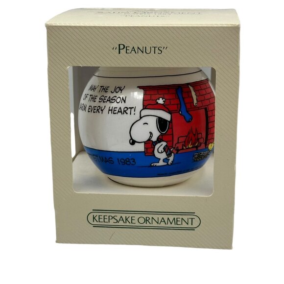 Vintage Hallmark 1983 Peanuts Christmas Ornament Snoopy Woodstock Satin - Picture 5 of 10